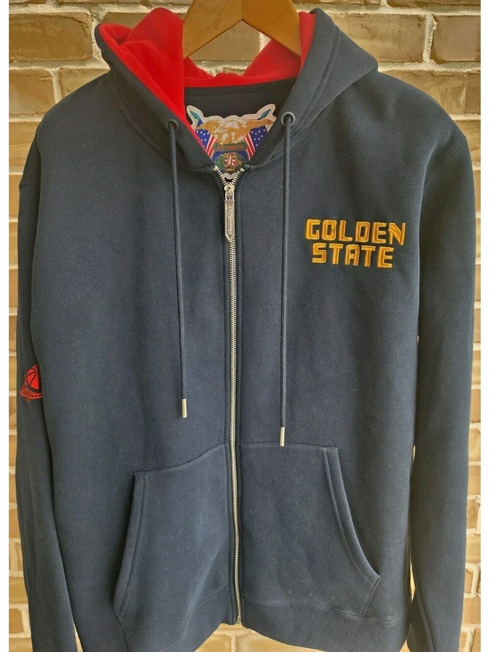 Jeff Hamilton Golden State Warriors Hoodie 2XL Full Zip Embroidered NBA Black